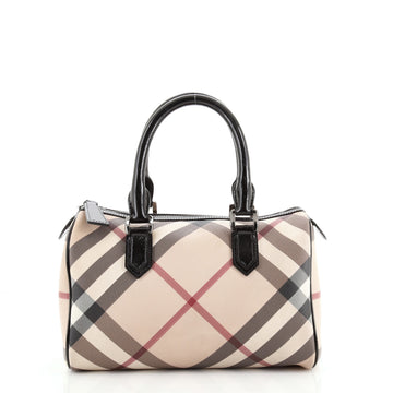 Burberry Chester Satchel Haymarket Coated Canvas Large