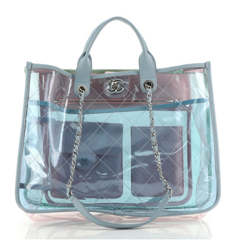 Chanel Coco Splash Shopping Tote Quilted PVC With Lambskin Medium