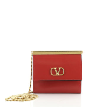 Valentino Mini V Pouch Shoulder Bag Leather
