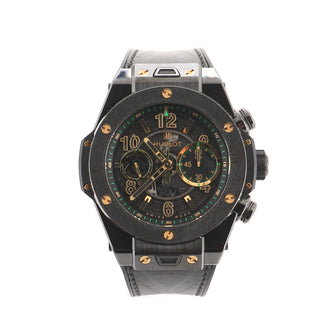 Hublot Big Bang Unico Usain Bolt Chronograph Automatic Watch Ceramic with Yellow Gold and Rubber 48
