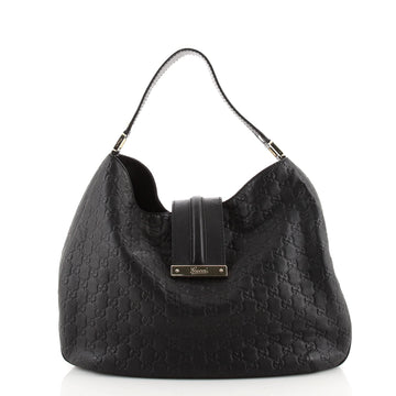 Gucci New Ladies Web Hobo Guccissima Leather Medium