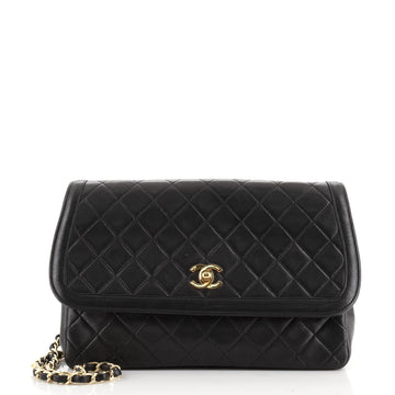 Chanel Vintage CC Chain Flap Bag Quilted Lambskin Large