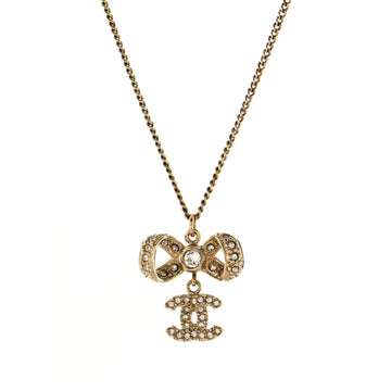 Chanel CC Bow Necklace Crystal Embellished Metal