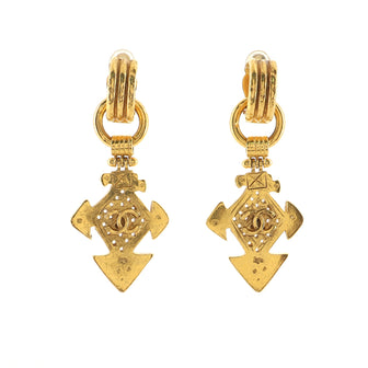 Chanel Vintage Arrow Clip-On Earrings Metal