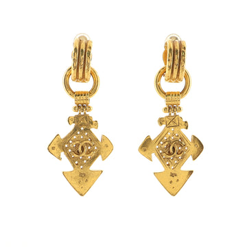 Chanel Vintage Arrow Clip-On Earrings Metal