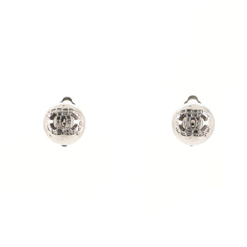 Chanel Vintage CC Mirror Ball Clip-On Earrings Metal