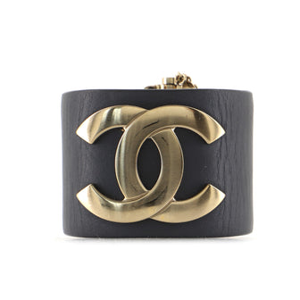 Chanel CC Cuff Bracelet Leather with Metal