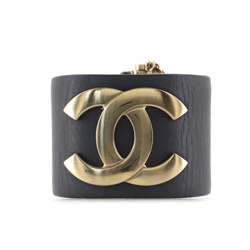 Chanel CC Cuff Bracelet Leather with Metal