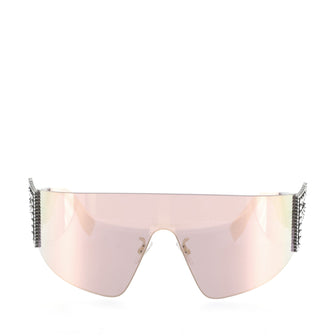 Fendi FFreedom Shield Sunglasses Acetate with Crystal Embellished Metal