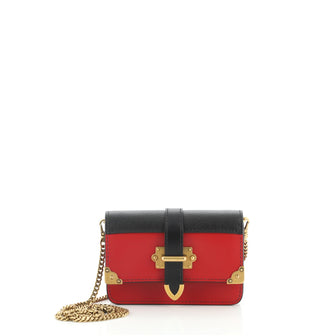 Prada Cahier Chain Crossbody Bag City Calf and Saffiano Micro