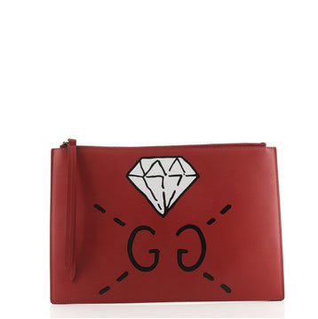 Gucci Zipped Pouch GucciGhost Leather Medium