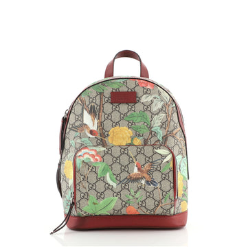 Gucci Zip Pocket Backpack Tian Print GG Coated Canvas Small