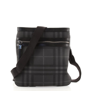 Burberry Beckley Crossbody Smoked Check Coated Canvas