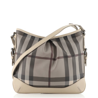 Burberry Hartham Crossbody Bag Smoked Check Coated Canvas