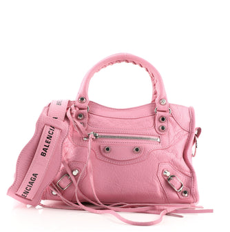 Balenciaga Logo Strap City Classic Studs Bag Leather Mini