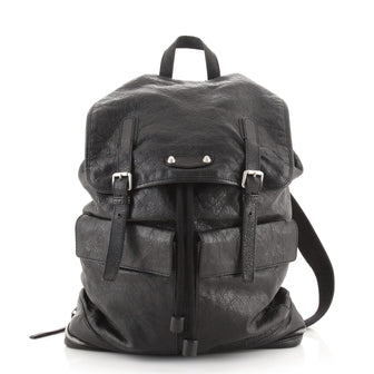 Balenciaga Expandable Traveller Buckle Backpack Leather