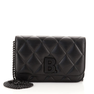 Balenciaga B. Wallet on Chain Quilted Leather