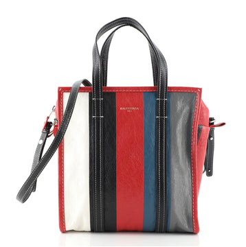 Balenciaga Bazar Convertible Tote Striped Leather Small
