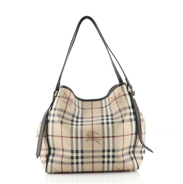 Burberry Canterbury Tote Haymarket Coated Canvas Small
