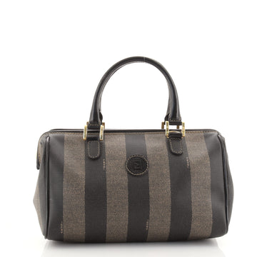Fendi Vintage Pequin Convertible Boston Bag Coated Canvas Small