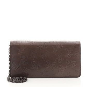 Bottega Veneta Butterfly Bifold Wallet with Chain Embossed Leather