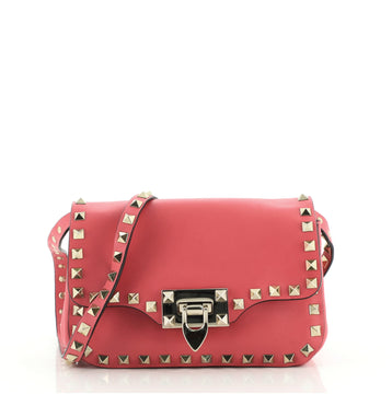 Valentino Rockstud Flip Lock Flap Bag Leather Mini