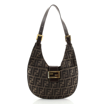Fendi Flap Hobo Zucca Canvas Medium