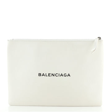 Balenciaga Everyday Logo Pouch Printed Leather Large
