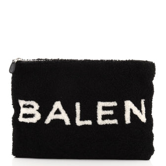 Balenciaga Logo Pouch Shearling