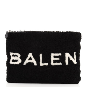 Balenciaga Logo Pouch Shearling