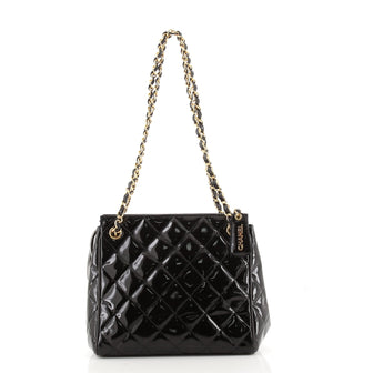 Chanel Vintage Chain Tote Quilted Patent Small