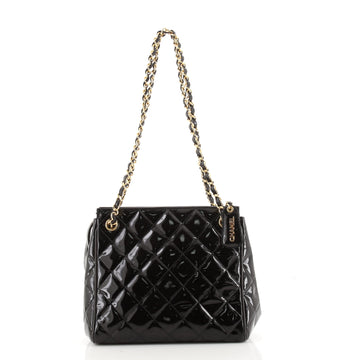 Chanel Vintage Chain Tote Quilted Patent Small