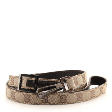 Gucci Dog Collar Lead Leash GG Canvas and Leather