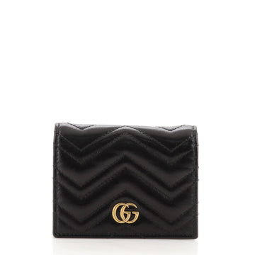 Gucci GG Marmont Flap Card Case Matelasse Leather
