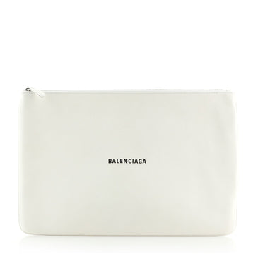 Balenciaga Everyday Logo Pouch Printed Leather Large