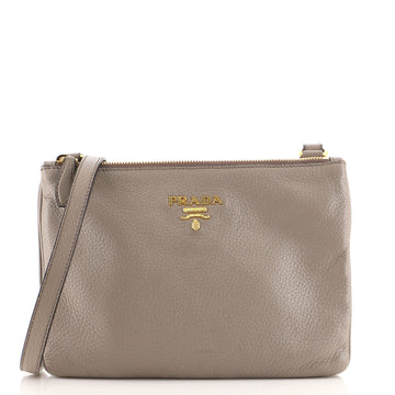 Prada Double Zip Crossbody Bag Vitello Phenix Small