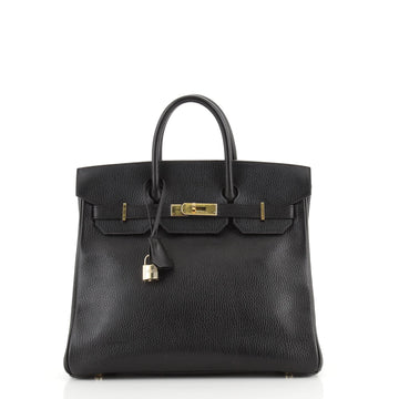 Hermes HAC Birkin Bag Black Ardennes with Gold Hardware 32