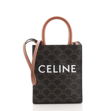 Celine Vertical Cabas Tote Triomphe Coated Canvas Mini