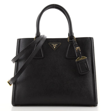 Prada Bicolor Lux Convertible Open Tote Saffiano Leather Medium
