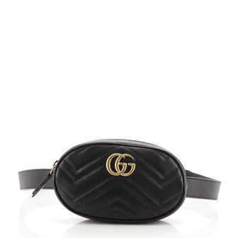 Gucci GG Marmont Belt Bag Diagonal Quilted Leather