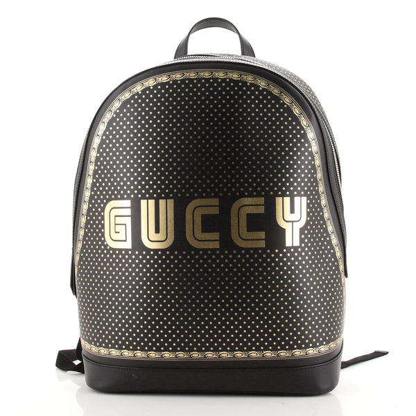 GUCCI レザーリュック Gucci Zip Backpack Limited Edition Printed Leather Medium 77504