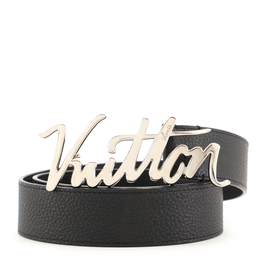 Louis Vuitton Autograph Belt Metal and Leather Wide Black 7750425