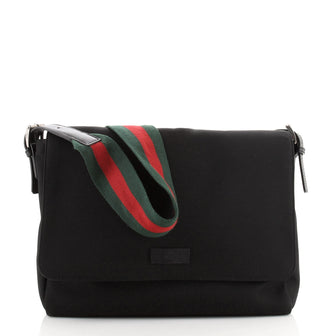 Gucci Web Strap Messenger Bag Techno Canvas Large