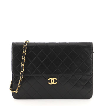 Chanel Vintage Clutch with Chain Quilted Leather Medium