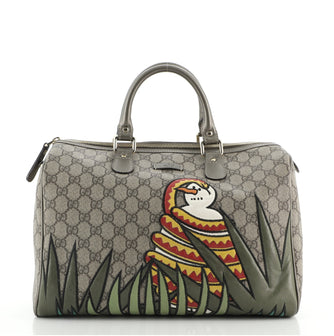 Gucci Unicef Joy Boston Bag Patchwork GG Coated Canvas Medium