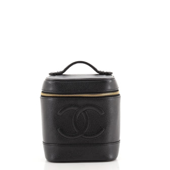 Chanel Vintage Timeless Cosmetic Case Caviar Tall