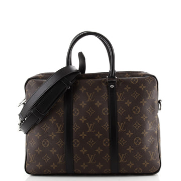 Louis Vuitton Porte-Documents Voyage Briefcase Macassar Monogram Canvas PM