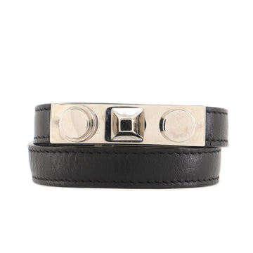 Saint Laurent 3 Clous Double Wrap Bracelet Leather