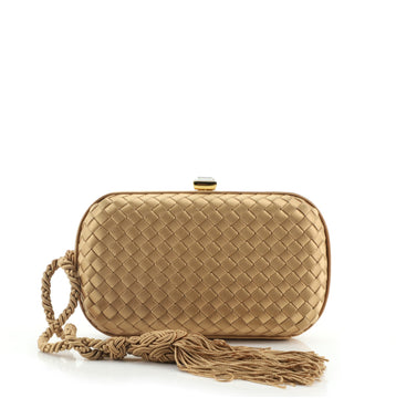 Bottega Veneta Tassel Clutch Intrecciato Satin