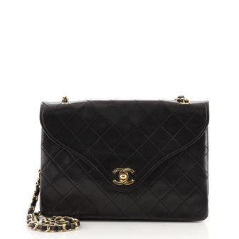 Chanel Vintage CC Chain Curve Flap Bag Quilted Lambskin Medium